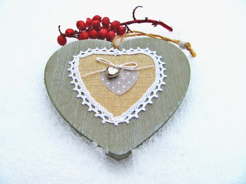 the heart of snow wooden heart