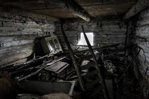 the interior of the crash old house