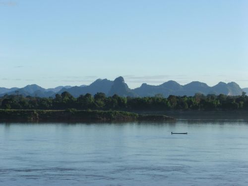 the mekong river with mountains river mountain