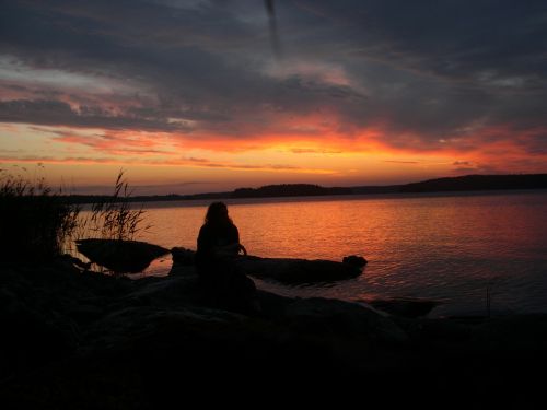 the midnight sun midsummer silhouette