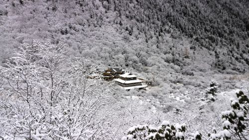 the mountains monastery snow