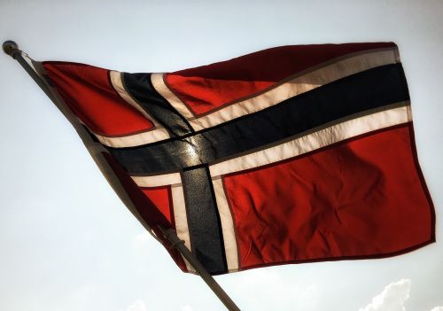 the norwegian flag flies flag lever