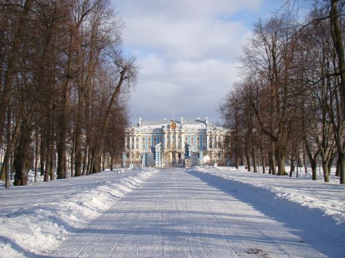 the palace ensemble tsarskoe selo russia alley