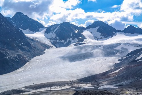 the pitztal glacier  alpine  mountains