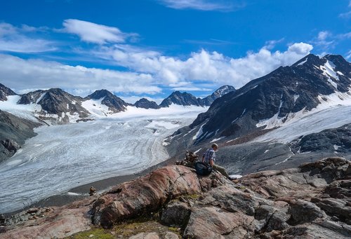 the pitztal glacier  snow  mountains