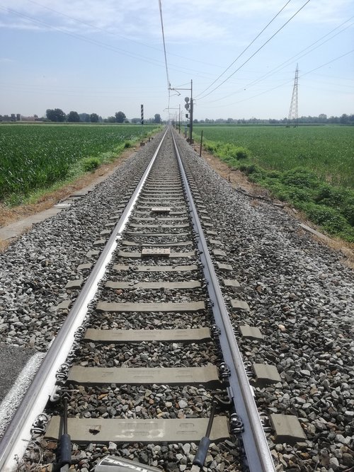 the railway line  track  train