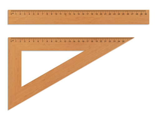 the ruler wooden ruler setsquare