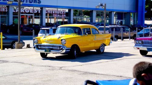 The Same Yellow Classic Car