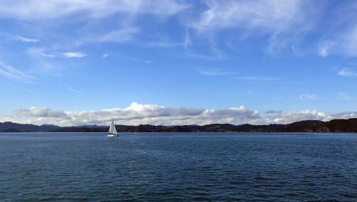 the sea sky sailboat