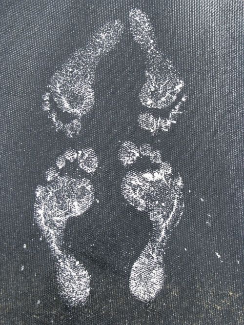 the soles of the feet footprint a couple of