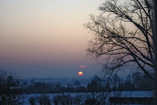 the sun dawn winter