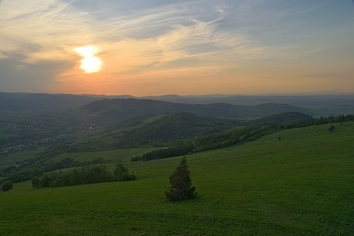 the sun  mountains  view