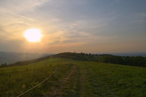 the sun  mountains  view