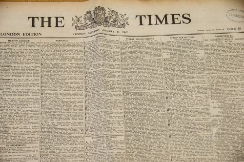 the times newspaper historic