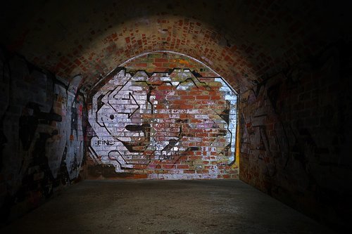 the tunnel  wall  abandoned