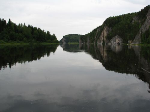 the vishera river perm krai sky