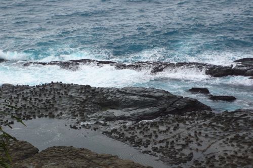 the waves sand beach stone stalls