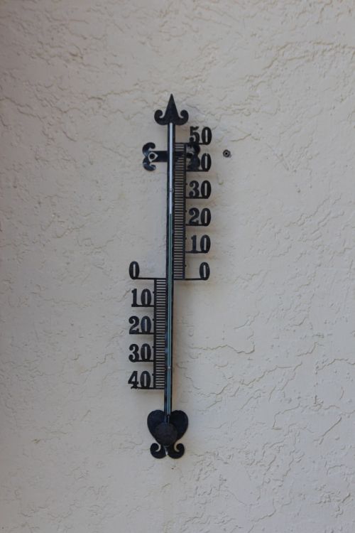 thermometer wall white background