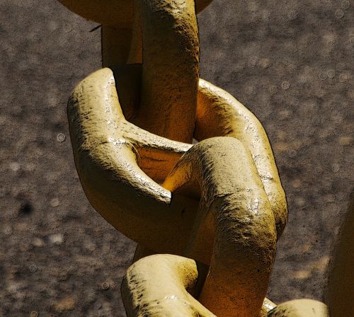 Thick Yellow Chained Link Fence