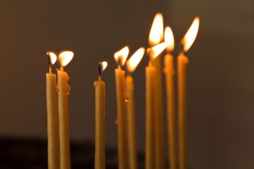 Thin Candles In Church