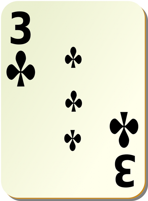 three clubs card