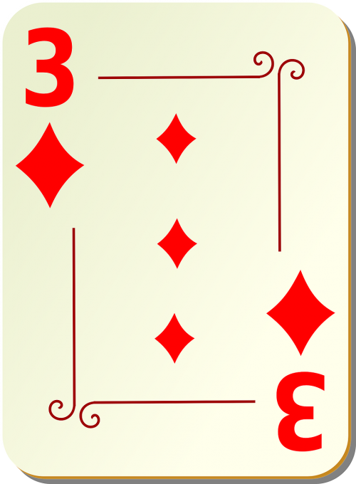 three diamonds playing cards