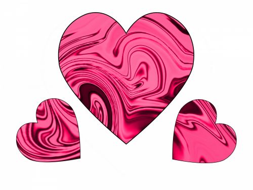 Three Pink Swirl Hearts 2
