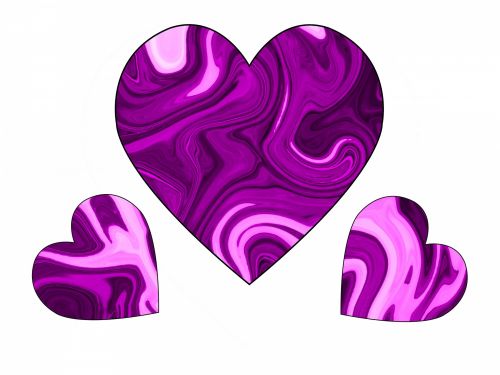 Three Purple Swirl Hearts 2