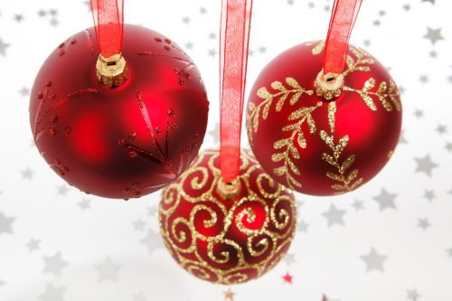 Three Red Baubles