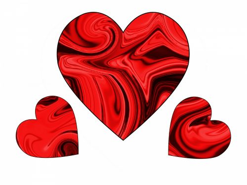Three Red Swirl Hearts 2