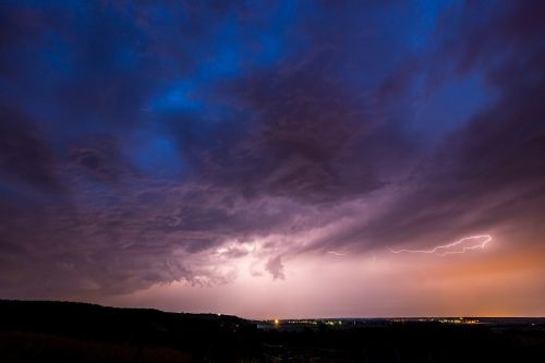 thunderstorm night landscape