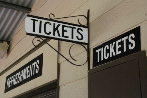 tickets booth sign