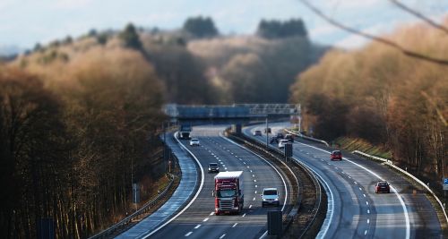 tilt shift highway traffic