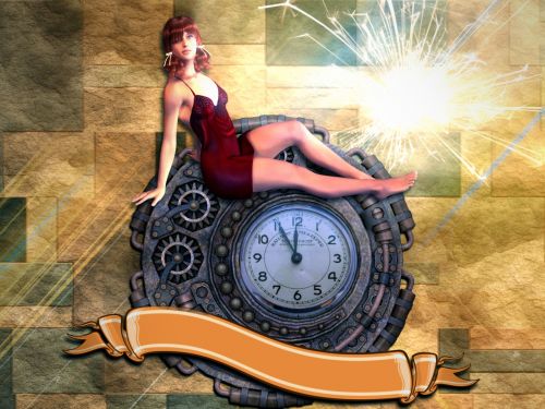 time clock woman