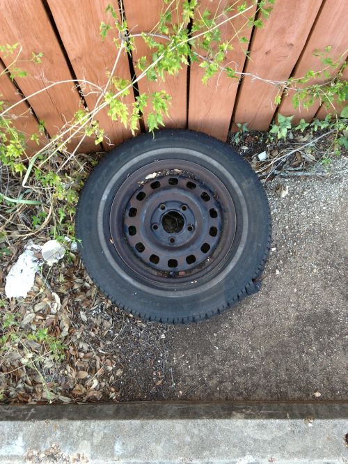 tire ground rusty