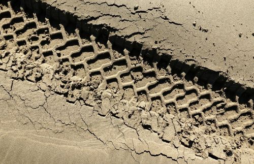 tire track sand