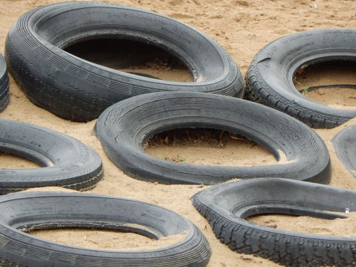 tires playground sand