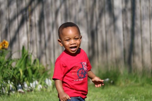 toddler black boy smiling