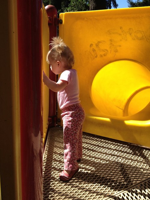 toddler  curious  playground