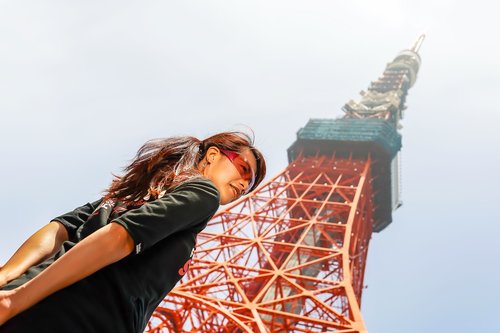 tokyo tower  travel  asian women