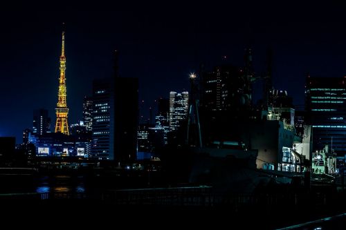 tokyo tower night view orange