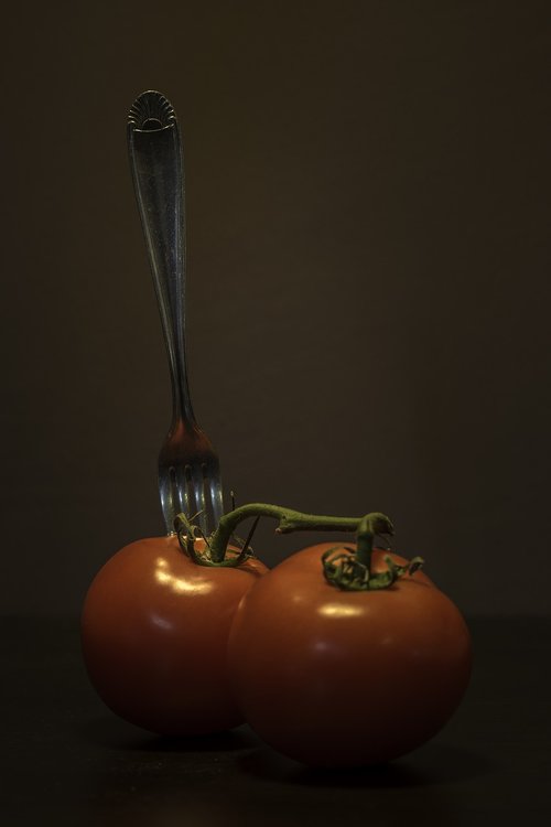 tomatoes  vegetables  fork