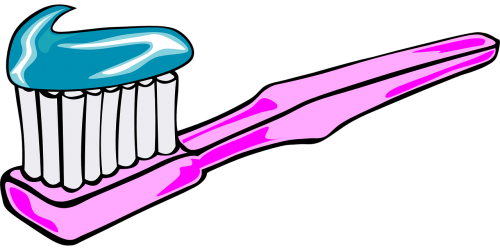 toothbrush pink toothpaste