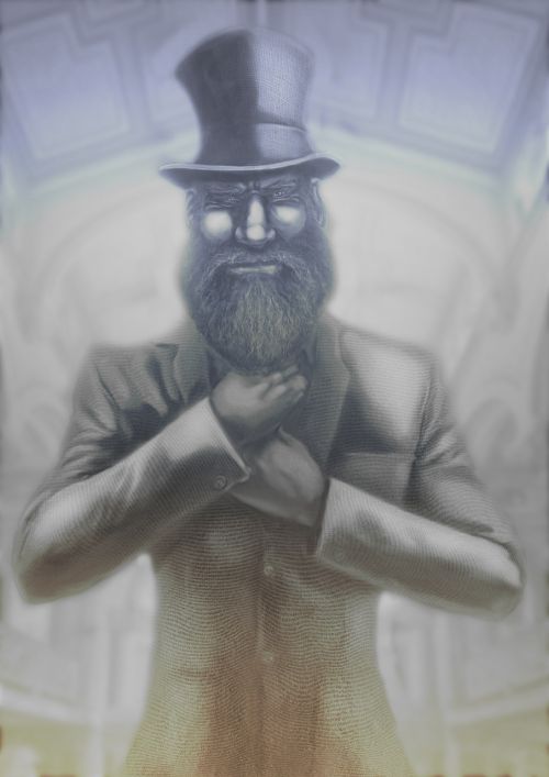 top hat man beard