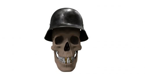 Head With Helmet And Gold Teeth