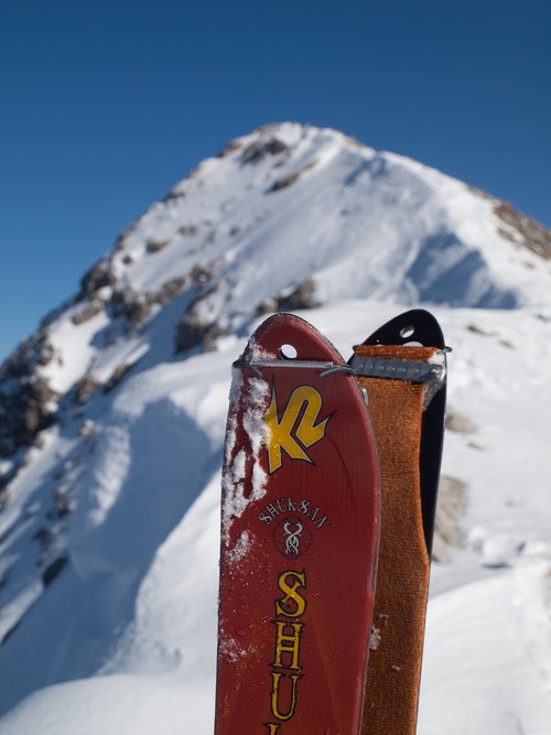 touring skis  climbing skins  mountain