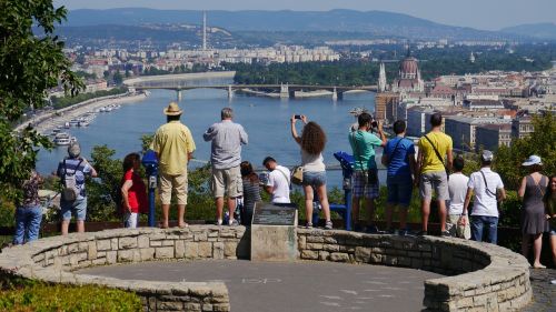 tourists budapest hungary