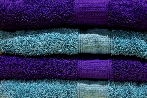 towels blue structure