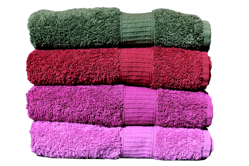 towels pink red