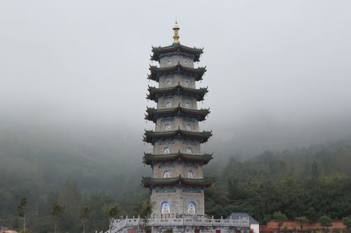 tower building fog